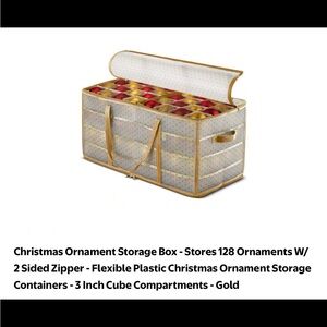 Gold Christmas Ornament Storage Box